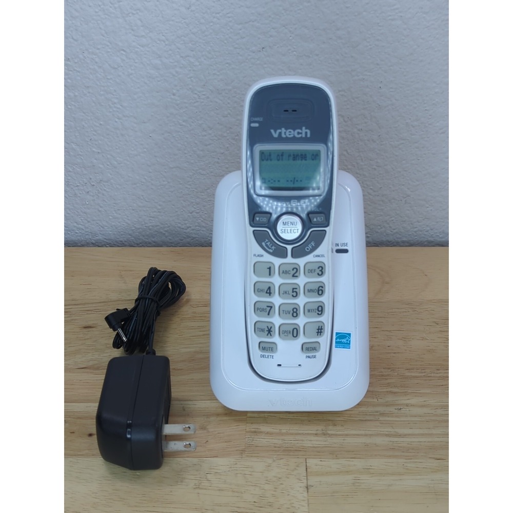 VTech CS6114 DECT 6.0 Cordless Phone White Handset and Charging‎ Base System